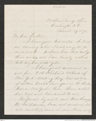 Nachlass Franz Steindachner, Brief von E. Davidson an Franz Steindachner (29.03.1876), Inv.Nr. 96.01, Seite 1